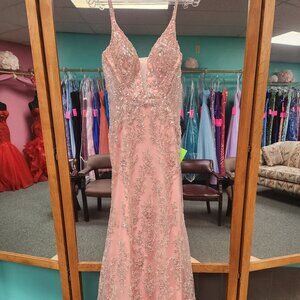 Colette CL2051 Size 2 Blush/Silver Prom/Evening Dress